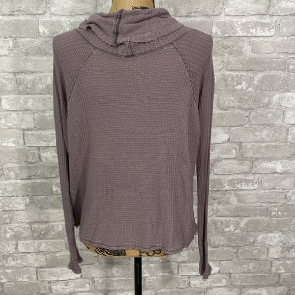 Free People We The Free Taupe Waffle Knit Top - Picture 4 of 6